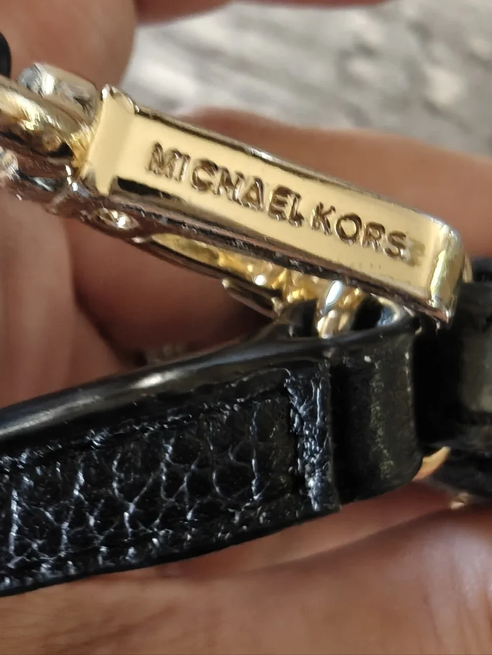 Michael Kors Black Leather Wristlet